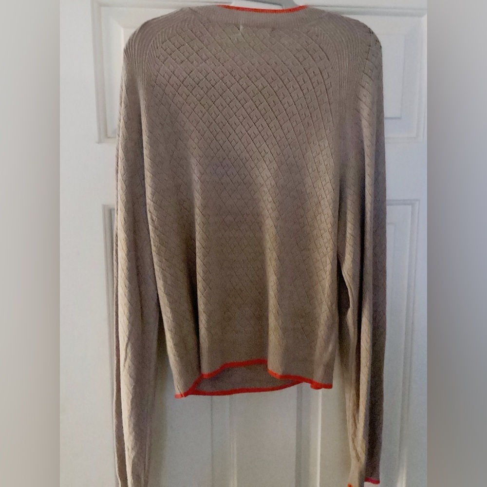 Saint + Sofia Diamond Knit Sweater - Size S - Malt and Orange